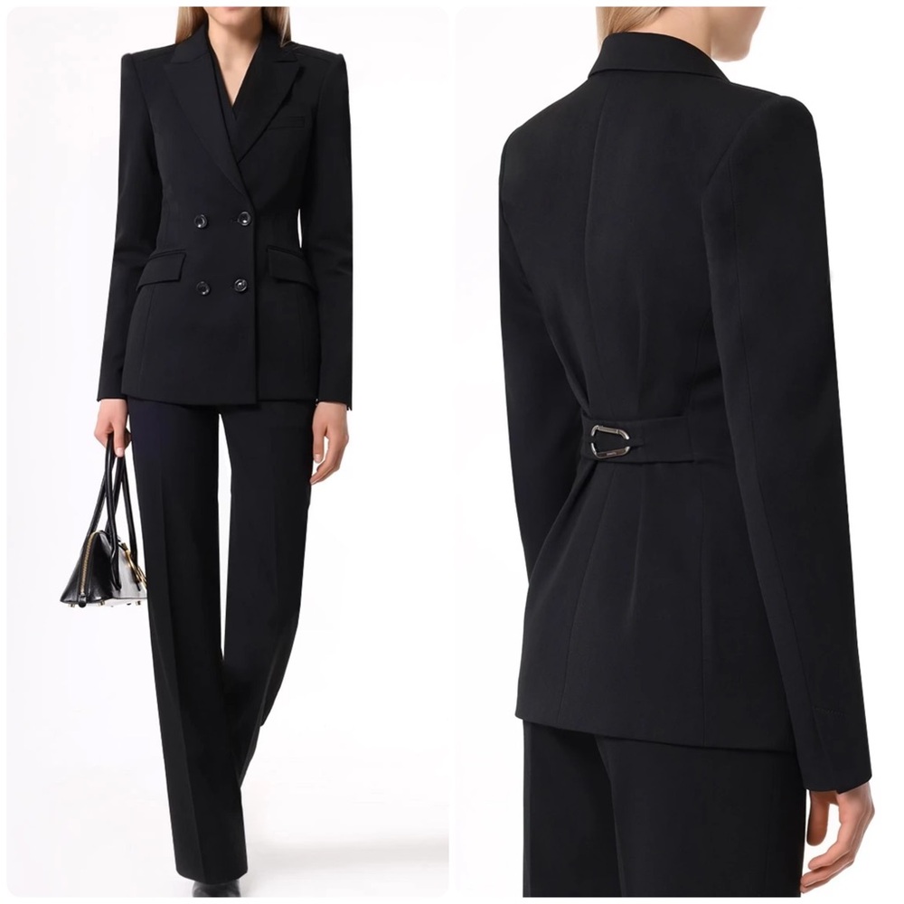 Women's Black Double-Breasted Tailored Blazer